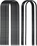 Nigh Coated Rebar Trampoline Wind Stakes Set of 12 Safety Ground Anchors Stakes Extra Heavy Duty Metal Landscape Staples 10 Inches Long (Black)