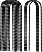 Nigh Coated Rebar Trampoline Wind Stakes Set of 12 Safety Ground Anchors Stakes Extra Heavy Duty Metal Landscape Staples 10 Inches Long (Black)