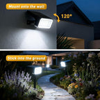 Solar Spot Lights Outdoor Waterproof IP65, [8 Pack/100 LED/4 Modes] 2-in-1 Solar Landscape Spotlights, Auto On/Off High Lumens Spot Lights for Yard Garden Pathway(Cool White)