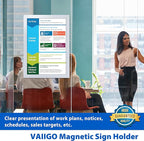 10Packs Magnetic Sign Holder, 11x17 Self Adhesive Display Frame with Strong Magnetic Frame and Clear PVC for Office Store Home Door Window Refrige Magnetic Paper Holder, Silver