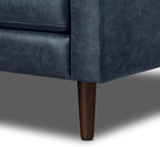 Poly & BARK Napa 98” Leather Corner Sectional Sofa – Full-Grain Italian-Tanned Aniline Leather, Feather-Down Comfort, Solid Wood Frame – Nightfall Blue