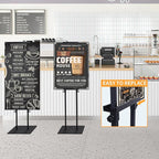 Poster Stand Heavy Duty - 2 Pack Pedestal Poster Stands for Display, Adjustable Height up to 80 Inch, Double Sided Black Floor Standing Sign Holder for Foam Board Signage