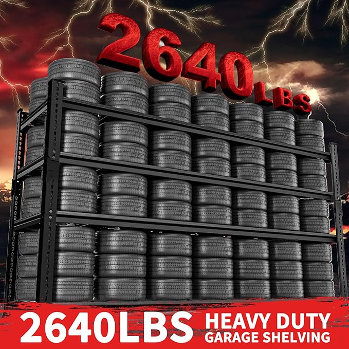 Storage Shelves 4PCS, Garage Shelving Heavy Duty 2640LBS Capacity, 60"L x 24"W x 60"H Adjustable Metal Shelving Organizer Wire Rack, 4 Tier Utility Shelf Unit for Pantry Closet Warehouse Organization