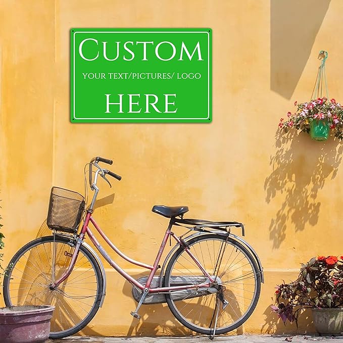 Custom Sign,Aluminum Weatherproof Metal Sign Multiple Sizes, Customize for Office, Business, Workplace, office, Home, Delivery Signs(10 * 7Inch)