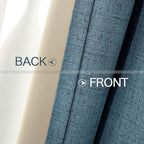 MIULEE Linen Blackout Curtains and Drapes 100% Room Darken Thermal Insulated Grommet Window Panels with Coating 2 PCs W 42 x L 63 inches Dusty Blue
