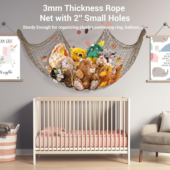 80x40 Inch Decorative Fishing Net w/Shells & Clips, 3mm Brown Natural Cotton Large Photo Hanging Fishnet, Wall Halloween Party Decorations for Nautical Pirate Hawaii Underwater Mermaid Themed Party