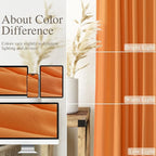 Nanspring Orange Linen Curtains for Bedroom Back Tab Light Filtering Privacy Sheer Curtains Modern Farmhouse Decor Linen Blend Textured Gauze Curtain for Living Room 2 Panels Set 52x72