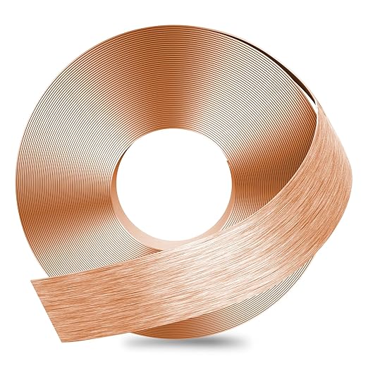 GSCIT Club Rose Gold Edge Banding, 1 1/2 Inch x 25ft Aluminum Brushed Edge Banding PVC Edge Trim for Cabinet Repair Furniture