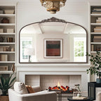 Micasso Large Bronze Vintage Mirror: 48"x 33" French Baroque Antique Mirror - Traditional Ornate Decorative Wall Mounted Arched Mirrors for Wall/Mantel/Entryway/Hallway - Home Decor for Living Room