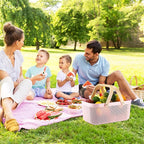 Sadnyy 4 Pcs Plastic Mesh Garden Harvest Basket Storage Basket with Wooden Handle Multi Functional Mesh Bin for Kitchen Cabinet Picnic Fruit Vegetable Gathering Organizer(Large,Pink)