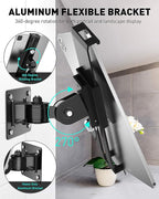 AboveTEK Tablet Wall Mount -360° Rotation iPad Wall Holder for Retail & Business, Anti Theft iPads Stand Fits 7"-11" Tablets Including iPad Pro/Air/Mini, Galaxy Tab - Security Lock & Key - (Black)