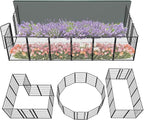 FXW Garden Fence Outdoor for The Yard – 40in(H) x 27.3ft(L) Heavy Duty Metal Animal Barrier for Dog and Rabbit, Decorative Dog Fence, 12 Panels, Black