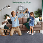 Carpet Tile 10 Pack 24” X 24” Self Adhesive Carpet Floor Tiles Anti-Slip Squares Peel and Stick Floor Tile DIY Installation for Bedroom(Dark Grey)