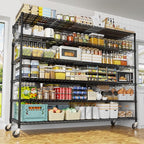 PrimeZone 6 Tier 80.7" H x 55.5" W x 24" D Wire Shelving with Wheels 3600lbs NSF Certified Storage Shelves Heavy Duty Metal Shelf Adjustable Rolling Rack Commercial Garage Restaurant Warehouse 3pcs