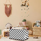 Soccer Ball Storage Basket Large 17x11.5x10.5 Inche-Collapsible Fabric Organizer Bin with Handles for Sports Room, Game Day Decor, Kids-Decorative Hamper with Classic Black & White Design-Single Pack