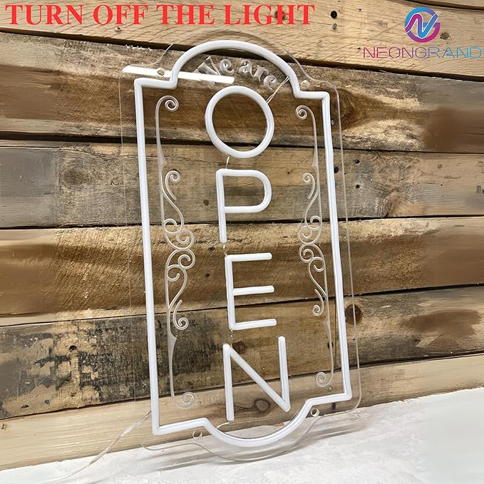 Vertical open sign Vertical Open Led Sign Neon Sign business window light vertical open signs for business (Multi color, 24x12")
