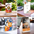 Acrylic Sign Holder 4x6, 20 Pack Clear Table Vertical Double Sided Table Menu Display, Plastic Desktop Picture Frames Stand Acrylic Paper Holder Tabletop Sign Holder for Wedding Office Show Fair