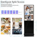 43" 4K LCD Touchscreen Digital Signage Display, Indoor Floor Standing Advertising Kiosk, Commercial Digital Signage Kiosk with Auto AD Box, HDMI WiFi Bluetooth Input, Android 12.0 Black