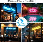 Large Outdoor Neon Signs Waterproof Ip67, Custom Outdoor Led Signs Waterproof LED Light for Patio, Backyard, Pool, Business, Beach, Bar, Wedding, Customizable Outdoor Waterproof Light Up