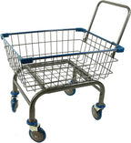 Heavy Duty Laundry and Grocery 1.8 Bushel Cart With U-Handle (Blue)