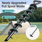 Ground Anchors Screw in, Heavy Duty Ground Trampoline Stakes High Wind Tent Stakes for Tent, Trampoline, Gazebo, Carport, Trap Anchor, Canopies, Swing Set