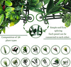 Artificial Plant Wall Panels: 20"×20" 8P UV-Anti Faux Grass Wall Backdrop Boxwood Ivy Fence Privacy Screen Fake Greenery Leaf Hedge for Outdoor,Indoor,Garden,Backyard and Home Decor