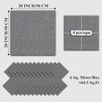 20" X 20" Carpet Tiles, Carpet Squares, 24 Tiles/64.5 Sq.Ft per Box, Floor Carpet Tiles for Home Office Industry, Light Grey