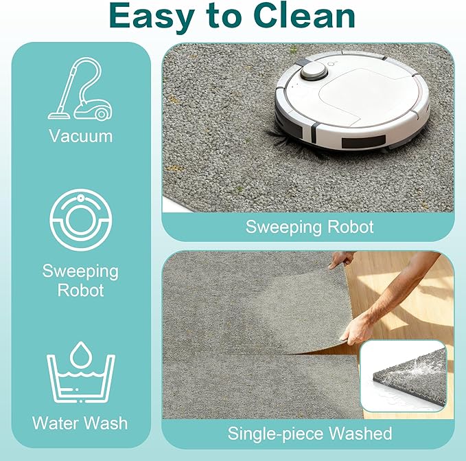 jxgzyy Soft Carpet Tiles 20×20 Inch, 0.38'' Padded Carpet Squares, Non-Adhesive Carpet Flooring with Textured Silicone Back, Easy DIY Cushioning Tiles for Home Office, 4 Pcs/10.8 Sqft