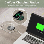 Tribesigns Portable Desk with Power Outlets, Height Adjustable Side Table Sofa Couch Bedside Laptop Computer Cart with USB Charging Ports, Mobile Small Standing Desk with Keyboard Tray