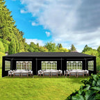 10x30 FT Party Tent, Outdoor Wedding Tents for Parties, Canopy Event Tent with 8 Removable Sidewalls, Waterproof Gazebo Shelter for Birthday Parties, Weddings, BBQs & Events (10X30FT-8Sides Black)