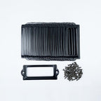 [24 Pack] Black Office Library File Drawer Cabinet Card Tag Label Holder Metal Frame 83mm x 30mm