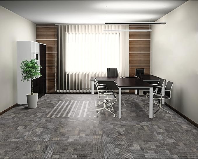Mohawk Basics 24" x 24" Berber (Loop pile), 0.09" Pile Height, Carpet Tile, PET Fiber, Stone Walk Color, (24 Tiles), (96 sqft/carton)