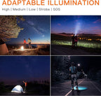 BUYSIGHT Rechargeable Spotlight,1000,000-Lumen Spot Lights Hand held Large Flashlight Handheld Spotlight Lightweight and Super Bright Flashlight (Aluminium_Alloy Silver)