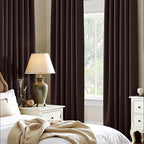 PONY DANCE Blackout Curtains 80 inches Long 2 Panels Set for Bedroom, Thermal Insulating Privacy Curtains & Drapes for Doorway Temporary Door Alternative Accordion Door, W 42 x L 80, Chocolate Brown