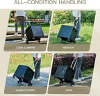 Foldable Utility Cart ，Folding Shopping carts，Collapsible cart with Stair Climbing Wheels, 8 Wheel Shopping cart，Collapsible Rolling Crate with Telescoping Handle (Black, 17.32 * 17.13 * 30.12)