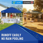 CROWN SHADES 8x8 Pop Up Canopy with 1 Side Wall - Beach Tent with One Push Setup - Outdoor Sun Shade for Events, Parties, Camping - Gazebo with STO-N-Go Cover Bag (Navy Blue)