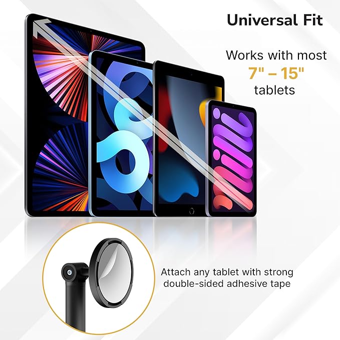 Mount-It! Anti-Theft Tablet Stand, Universal 7–15" Countertop POS Kiosk with Lock, 360° Rotation & 230° Tilt, Secure Retail iPad Stand for Check-in, Business & Commercial Use