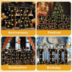Pooqla 3 FT Marquee Light Up Letters, Black Marquee Letter Lights 3 Feet Tall, Giant LED Sign Big Mosaic Letters for Balloons Birthday Party Anniversary Wedding Decorations, Warm White F