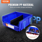 VEVOR Plastic Stackable Storage Bins 6 Pack (11 x 11 x 5-Inch), Hanging Storage Organizer Bins, Heavy Duty Stacking Containers for Closet, Garage, Office, Home, Pantry or Small Parts Organization