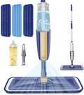 Spray Mops for Hardwood Floor Cleaning - MEXERRIS Wet Mops Dry Dust Mop with 3 Washable Mopping Pads- Flat Mop with Sprayer Home Commercial Mops for Wood Laminate Tile Vinyl Cement Concrete