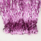 Purple Foil Curtains - 4 Pack 3.3 ft x 6.6 ft Wavy Fringe Curtain Backdrop for Party Photo Booth Props Decoration Mermaid Euphoria Themed | Purple Streamers for Mardi Gras Decorations