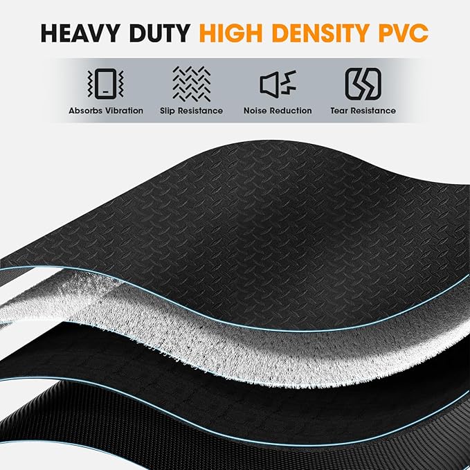 Walking Pad Mat for Carpet, Treamill Mat for Hardwood Floors, High Density, 1/4 Thickness, Folable, Floor Protection Mats for Bike, Elliptical, Treadmill