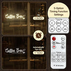 Coffee Bar Neon Sign with Timer Remote Dimmer, Warm White LED Coffee Light for Cafe Shop Station Home Kitchen Bar Cart Event Area Party Gift for Lover Friends Family - Warm White 3