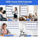 6pcs 32" x 48" 2026 Wall Calendar Dry Erase - Large Starry Sky Calendar Wet & Dry Erasable Laminated 12 Month Annual Yearly Planner, Reversible, Horizontal/Vertical (2026 Wall Calendar)