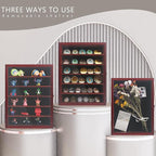 GMFrames 12x16 Wooden Shadow Box Frame with Removable Shelves Deep Display Case for Military Medals Keepsakes Cherry