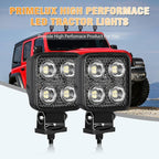 2.8 Inch 48W 5952LM LED Work Light Bar, with Shock Pad 12V Flood Light IP68 Waterproof, 2PCS LED Tractor Lights Applicable for Tractor Excavator Truck Off-Road Vehicle SUV ATV UTV