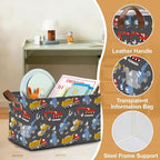 Excavator Car Storage Bins with Handles, Collapsible Storage for Clothes, Gift Basket, Blankets & Closet Organization