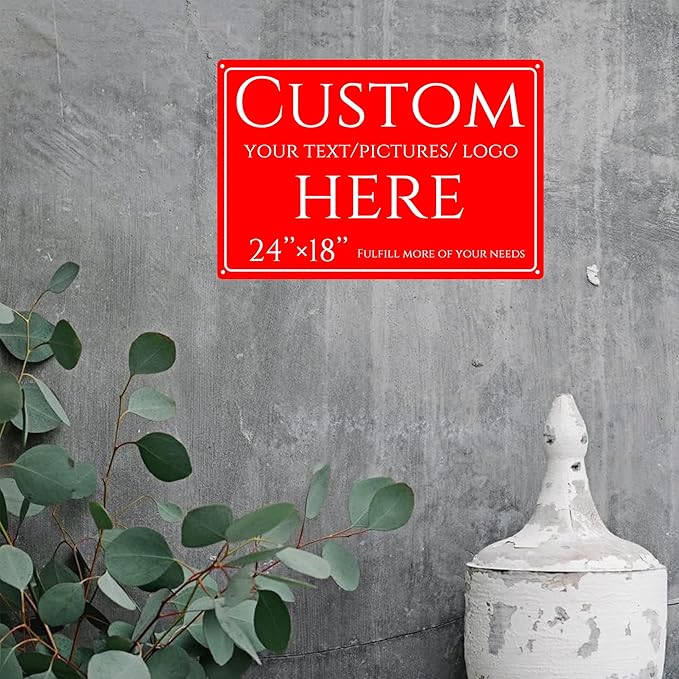 Custom Sign, personalized metal sign，Aluminum Weatherproof Metal Sign Multiple Sizes, Reflective，Customize for Office, Business, Workplace, factories, roads, fields, parks, safety tips(24 * 18 Inch)