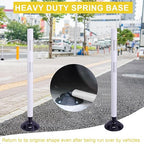 36 Inch Heavy Duty Traffic Cones 8-Pack with Spring Base - OrangeStar Reflective Safety Cones for Construction Zones, Highways, Parking Lots - White Road Delineators