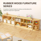 wingyz Rubber Wood Corner Cabinet, 2-Tier Montessori Shelf, 2 Shelf Bookcase Toy Storage Organizer, Montessori Bookshelf for Kids Rooms, Classroom, Playroom, Nursery, Daycare, Child-Safe